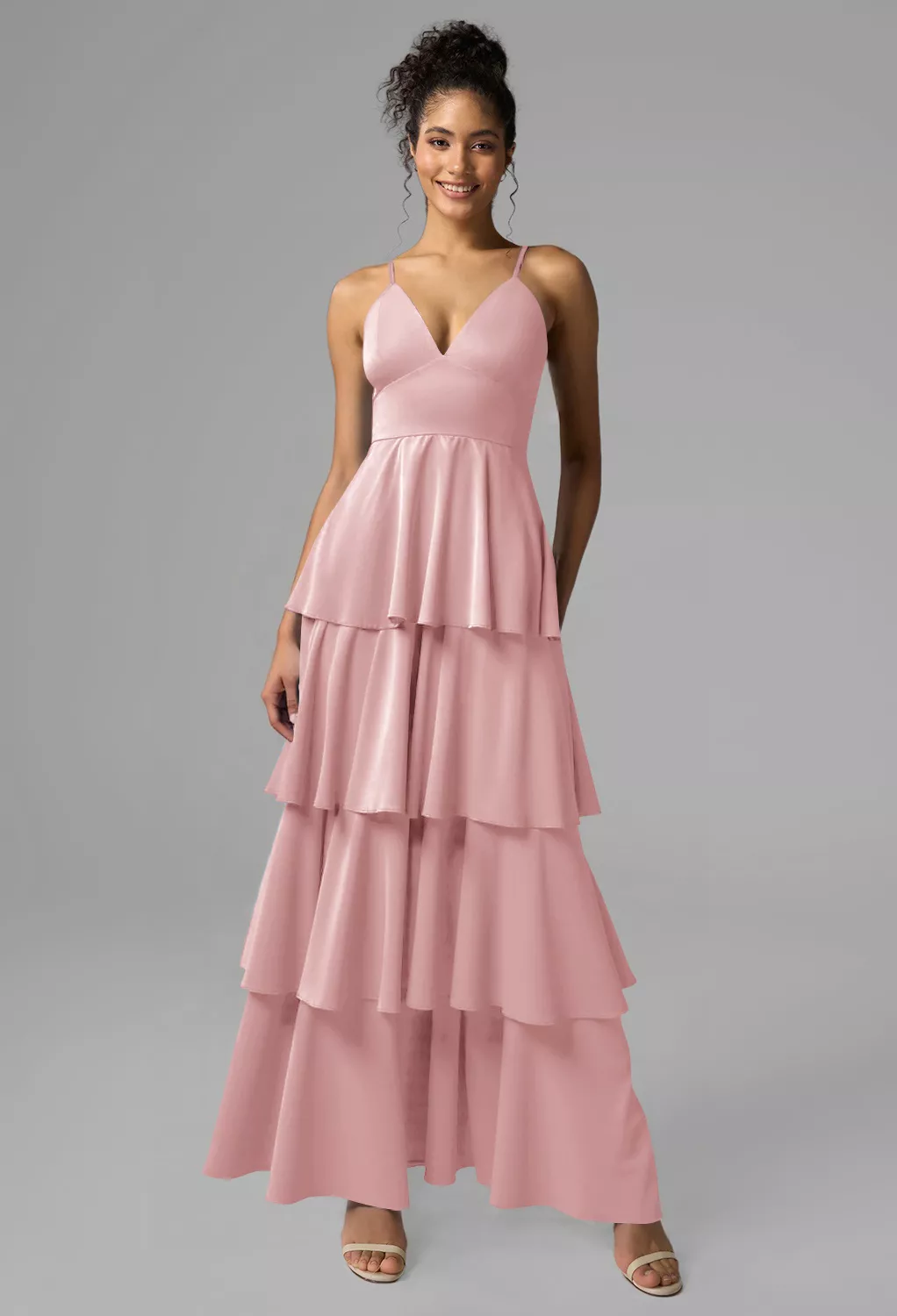 ★24-25FW新作★threetimes★Rose dress AW Tabitha Rose Quartz Bridesmaid Dresses | AW.Bridal